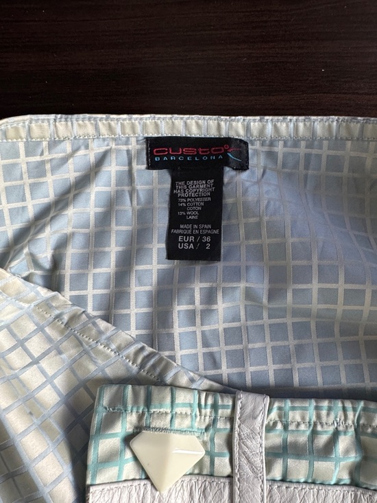 Custo Barcelona Light Blue & Teal Geometric Mini Skirt - Picture 4 of 6